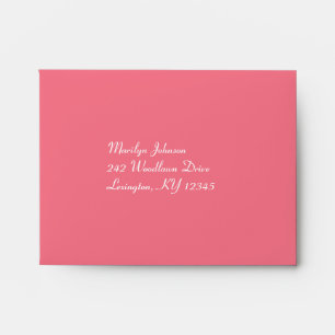 Coral, White, Grey Floral Linen A2 Envelope