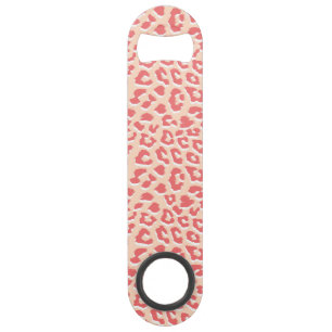 Coral White Leopard Print  Bar Key
