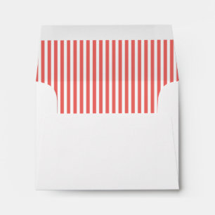 Coral White Vertical Stripe Lined Envelope