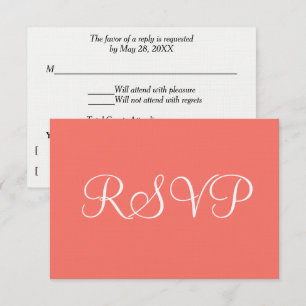Coral White Wedding RSVP