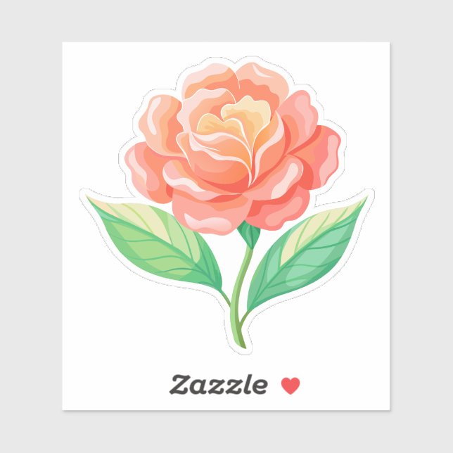 Coral Wildflower Custom-Cut Vinyl Sticker (Sheet)