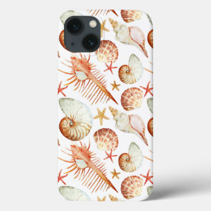 Coral With Shells And Crabs Pattern iPhone 13 Case