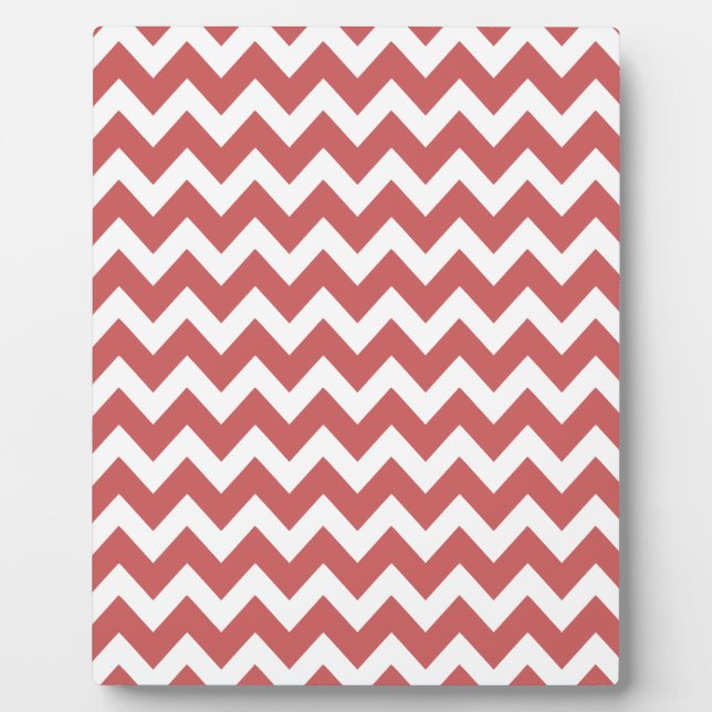 Coral Zigzag Chevron Stripes Plaque (Front)
