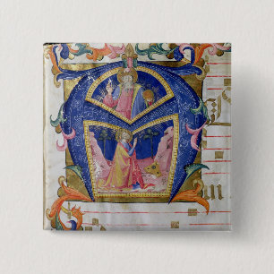 Corale / Graduale no.5 Historiated initial 'A' de 2 Inch Square Button