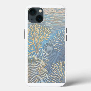 Corales Dorados de Océano Profundo iPhone 13 Case