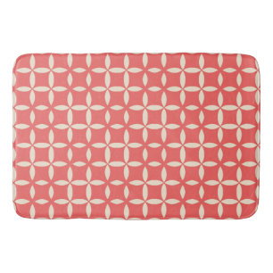 Coraliana Coral and White Bath Mat