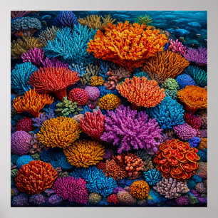 Corals in the sea poster