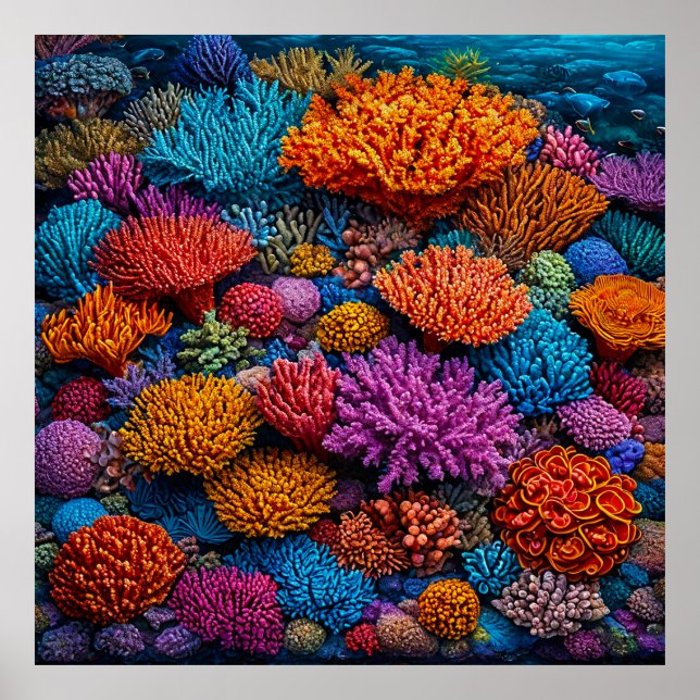Corals in the sea poster (Front)