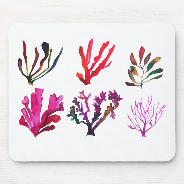Corals, ocean floor, original illustration pattern mouse pad (Front)