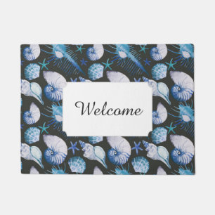 Corals With Shells Pattern   Add Your Text Doormat