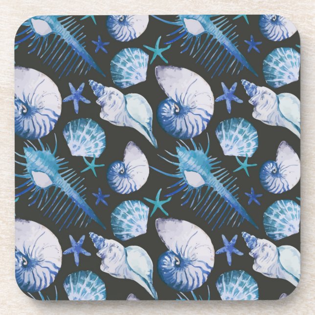 Corals With Shells Pattern Coaster (Front)