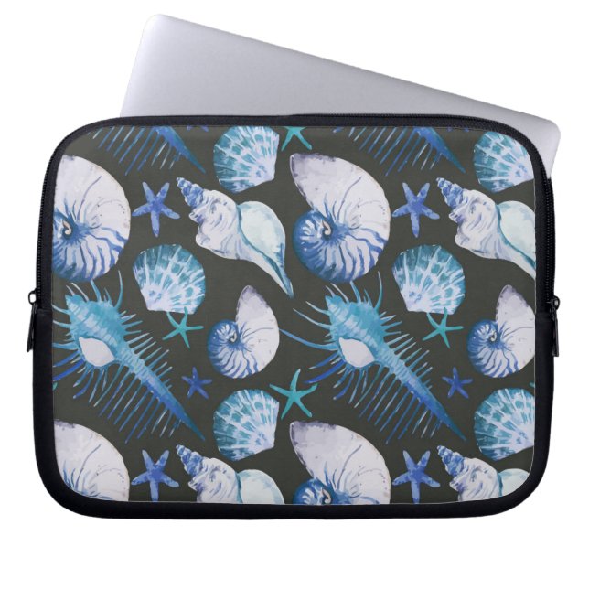 Corals With Shells Pattern Laptop Sleeve (Front)