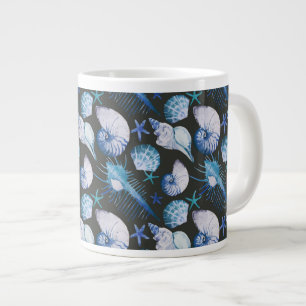 Corals With Shells Pattern Large Coffee Mug
