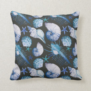 Corals With Shells Pattern Throw Pillow