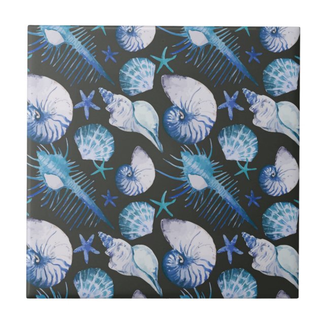 Corals With Shells Pattern Tile (Front)