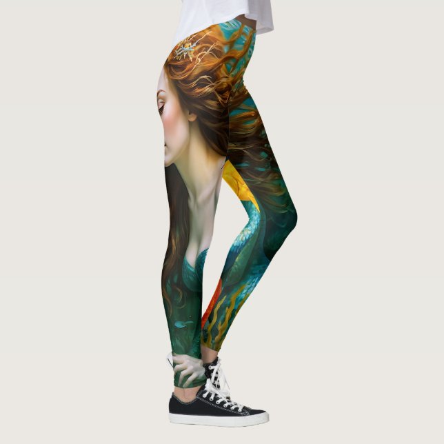 “Coralyn” – Beautiful Mystical Mermaid Leggings (Right)