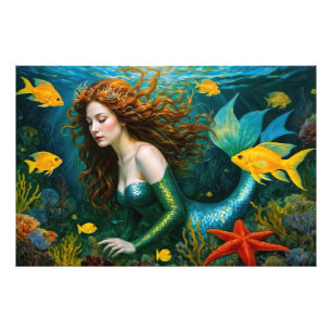 “Coralyn” – Beautiful Mystical Mermaid Photo Print