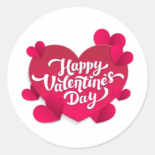Corazon de San Valentin Classic Round Sticker (Front)