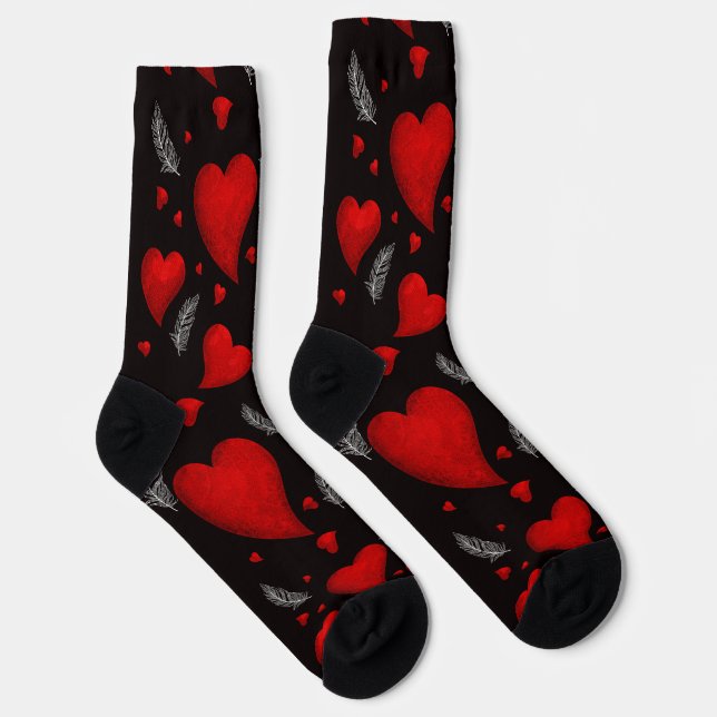 corazones pattern socks (Right)