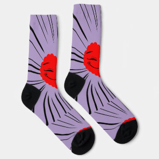 corazones pattern socks