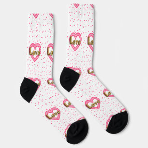 corazones pattern socks