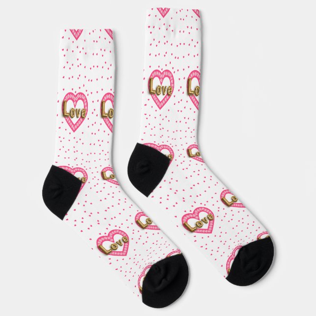 corazones pattern socks (Right)