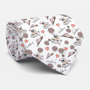 Corbata de Boda con pájaros de novios Tie