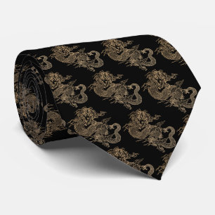 Corbata de dragón estilo asiático tie