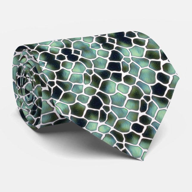 Corbata verde con negro tie (Rolled)