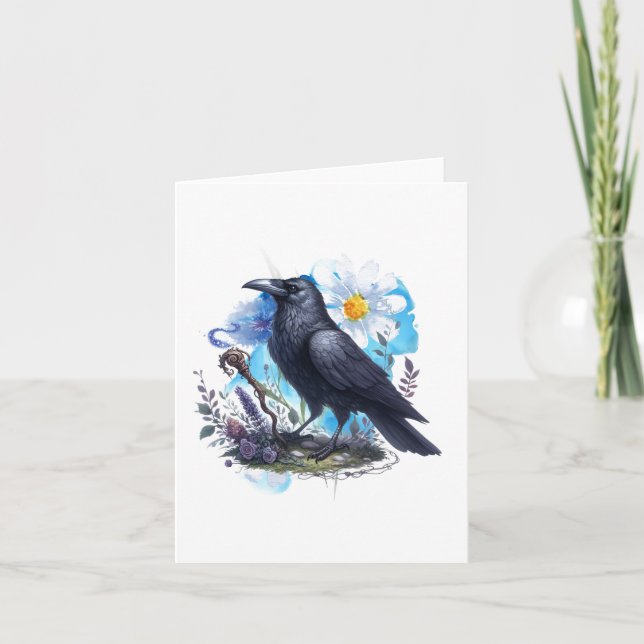 Corbeau à l'aquarelle vierge (Devant)