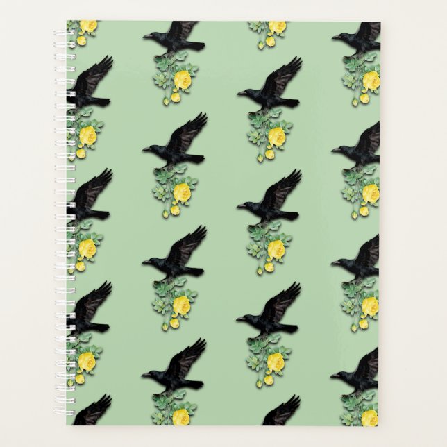 Corbeau avec rose jaune (Devant)