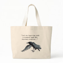Corbeau avec Sac fourre-tout citation Poe