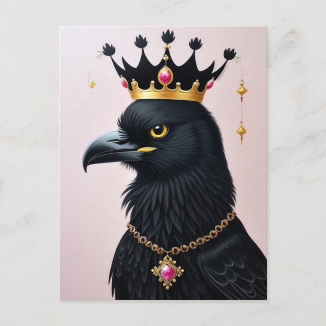 Corbeau dans une couronne Carte postale (Devant)