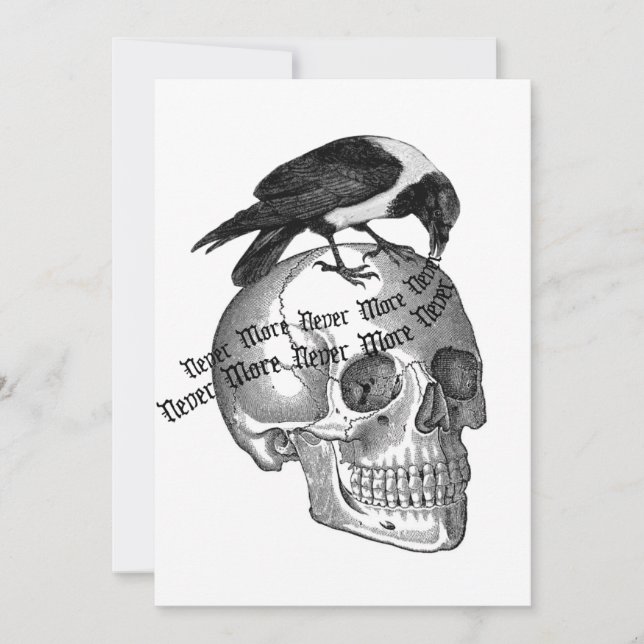 Corbeau et crâne Halloween Fête Invitation (Devant)