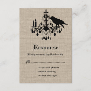 Corbeau et Damas sur Burlap RSVP