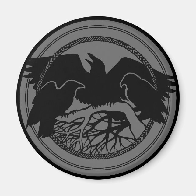 Corbeau Magnet Corbeau Art autochtone Frigo Magnet (Devant)