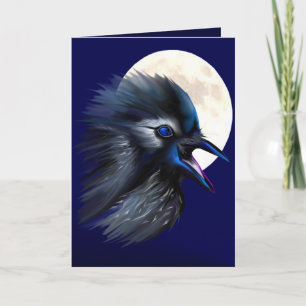 Corbeau manique avec carte lune