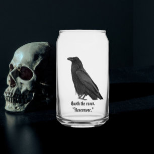 Corbeau noir avec citation de Poe