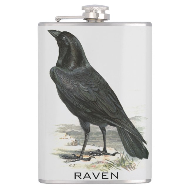 Corbeau noir Personnaliser le nom Flacon (Devant)