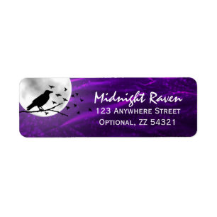 Corbeau noir Silhouette sur Lune Edgy Gothique