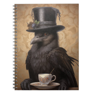 Corbeau victorien dégustant du café - Carnet gouve