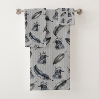 Corbeaux de Crow Plumes Serviette