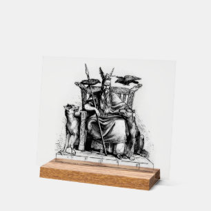 Corbeaux d'Odin sur Trône de Pierre Mythologie Vik