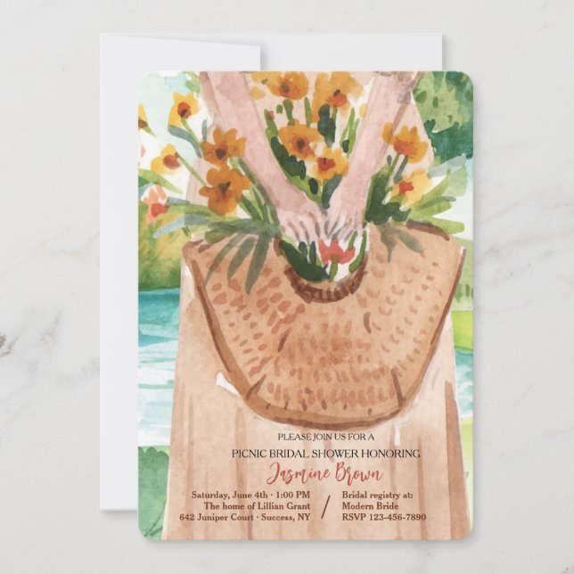 Corbeille de Fleurs Invitation (Devant)