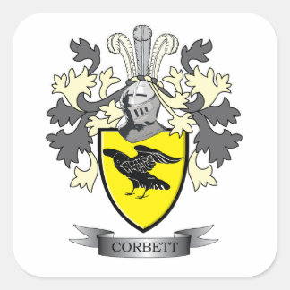 Corbett Family Crest Coat of Arms Square Sticker