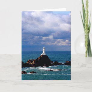 Corbiere lighthouse at high tide card