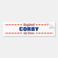 CORBY - My Home - England; Red & Pink Hearts