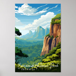 Corcovado Costa Rica vintage travel illustration Poster