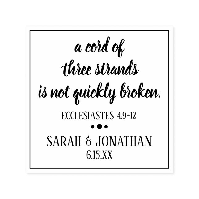 Cord of Three Strands Christian Wedding Self-inking Stamp (Design)