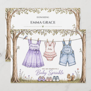 Corde à linge Invitation pour la baby sprinkle de 